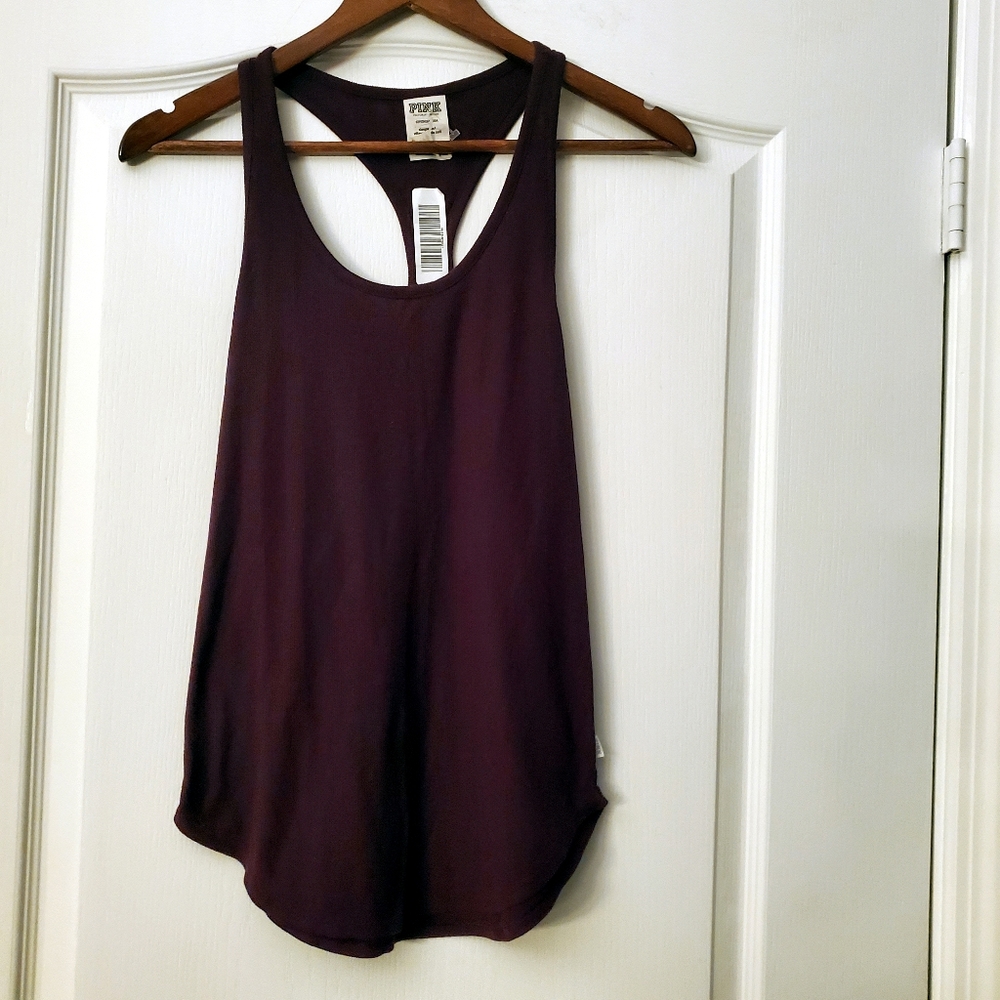 Pink Victorias Secret Burgundy tank sleepwear S NWOT
